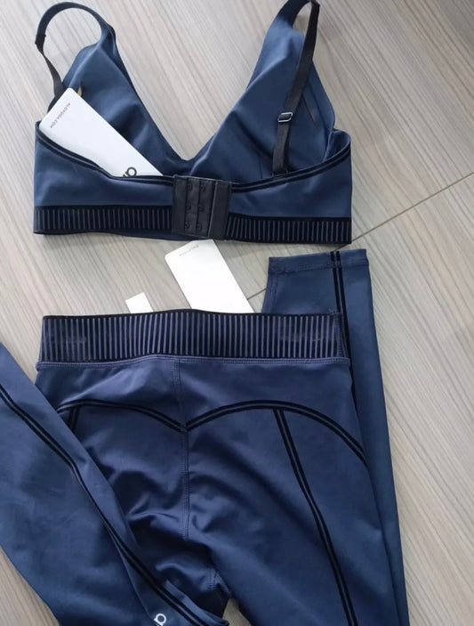 navy blue yoga set